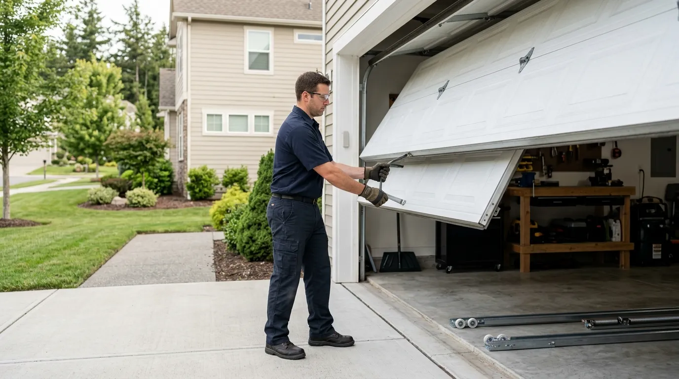 Modern flush garage door