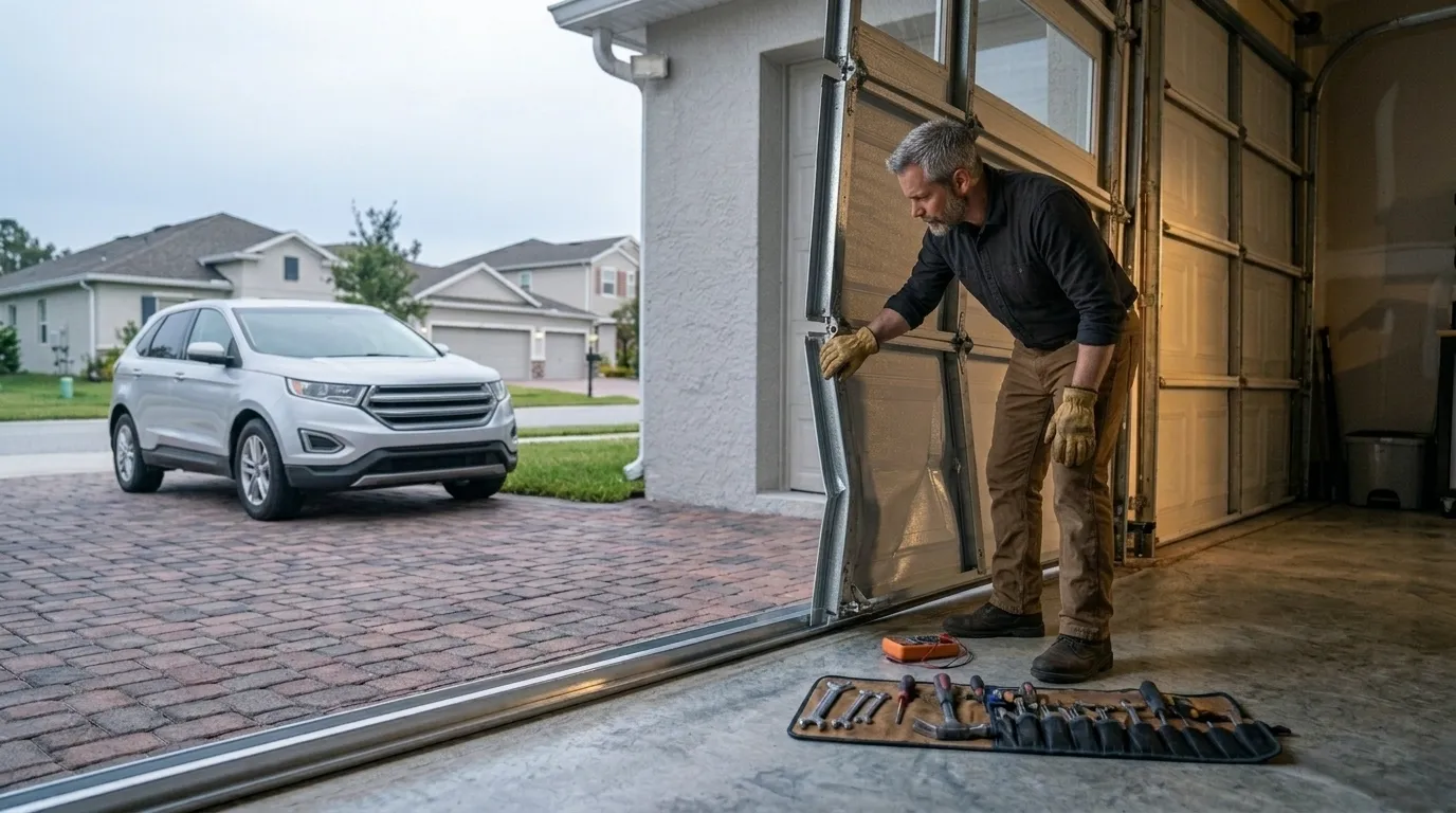 Modern flush garage door