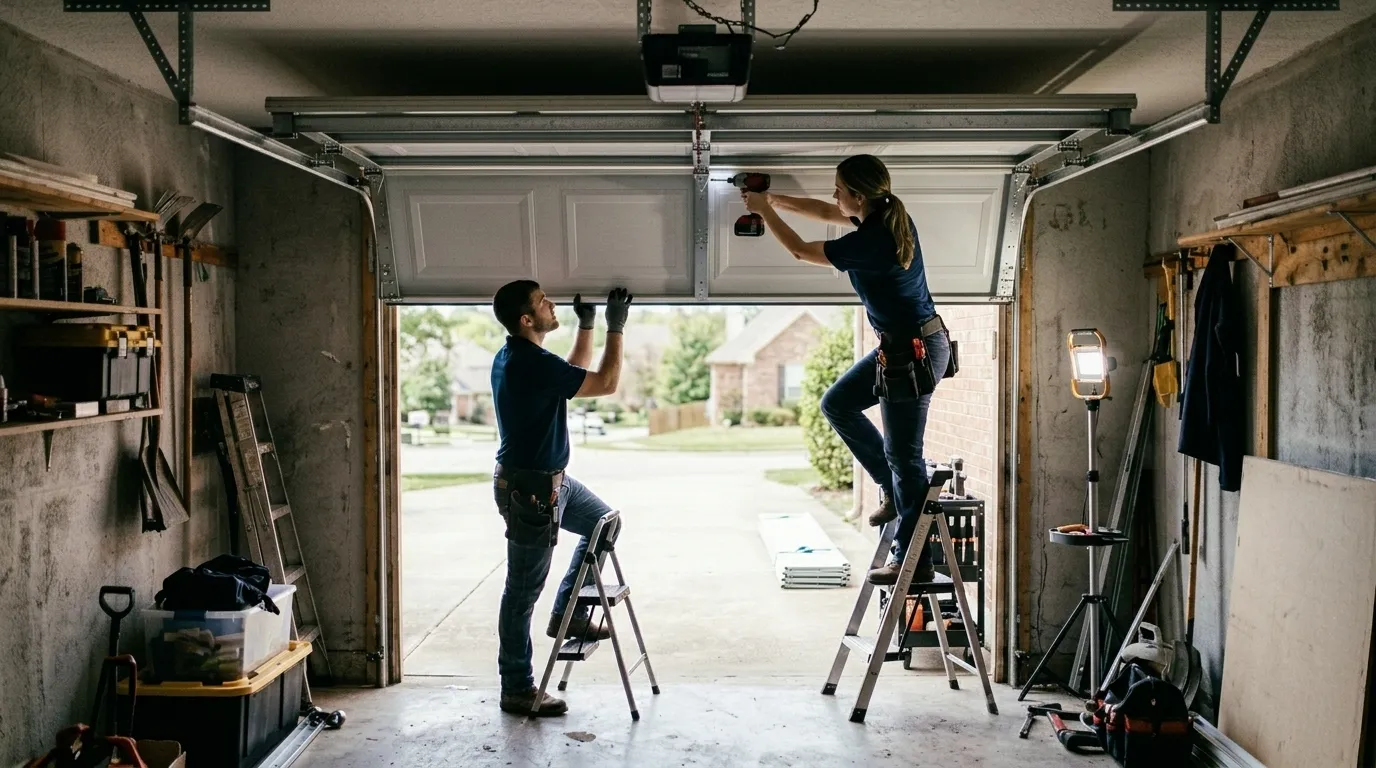Modern flush garage door